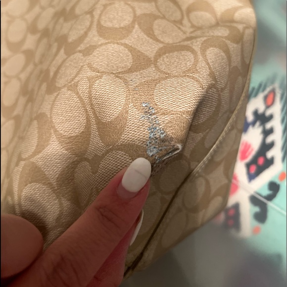 Authentic Coach Signature Canvas/Blue Reversible Tote - Picture 3 of 3